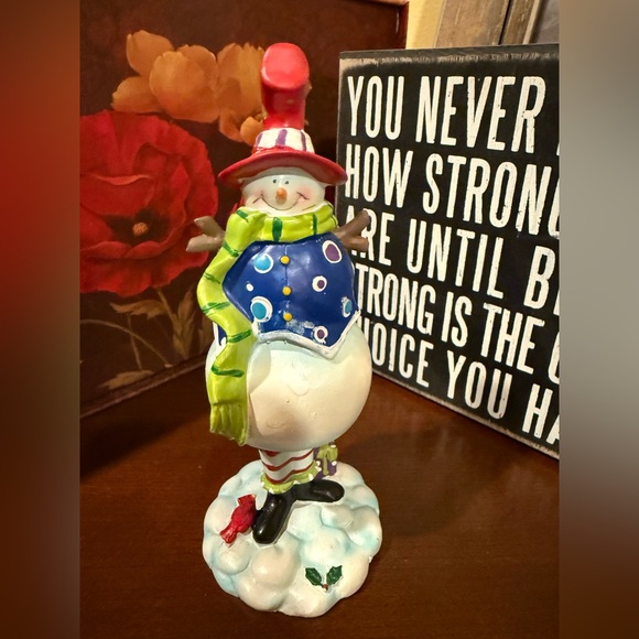 Other - Festive Snowman Figurine with Scarf